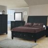 Sandy Beach Queen Storage Sleigh Bed Black