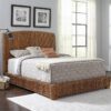Laughton Hand-Woven Banana Leaf California King Bed Amber