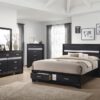 Miranda Queen 2-drawer Storage Bed Black