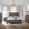Watson Queen Bed Grey Oak and Black