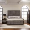 Durango Eastern King Upholstered Bed Smoked Peppercorn and Grey