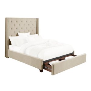 5877BE-1DW - (3)Queen Platform Bed with Storage Footboard